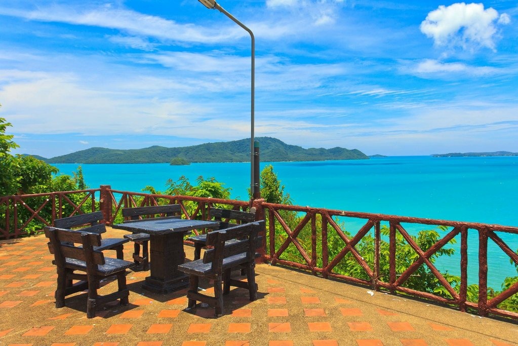 Панорамный пейзаж. Вид на океан